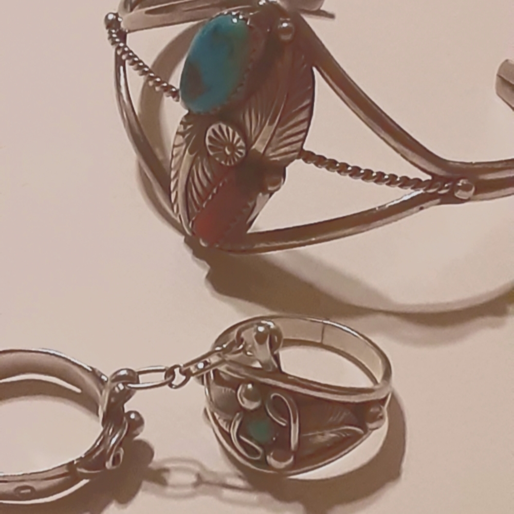 NATIVE AMERICAN SLAVE RING & CUFF BRACELET